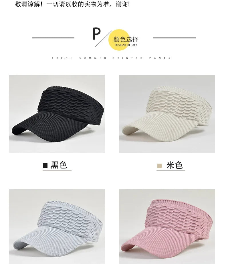 Anti-UV Sun Visor Hat – Breathable Adjustable Open Top Cap for Women & Men | Summer Sports, Golf, Tennis, Beach