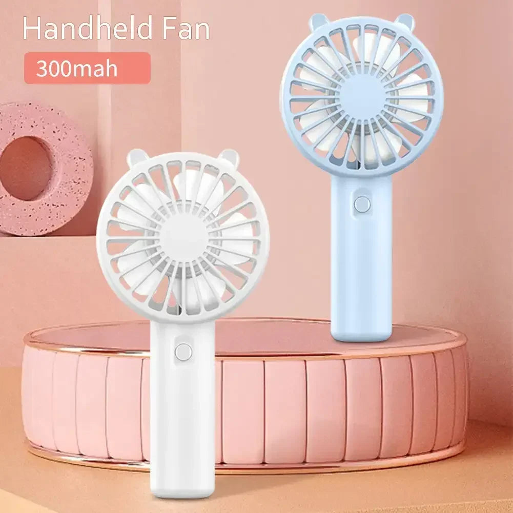 Portable Mini USB Rechargeable Handheld Cooling Fan – Compact Silent Personal Cooler for Travel, Desk & Eyelash Drying