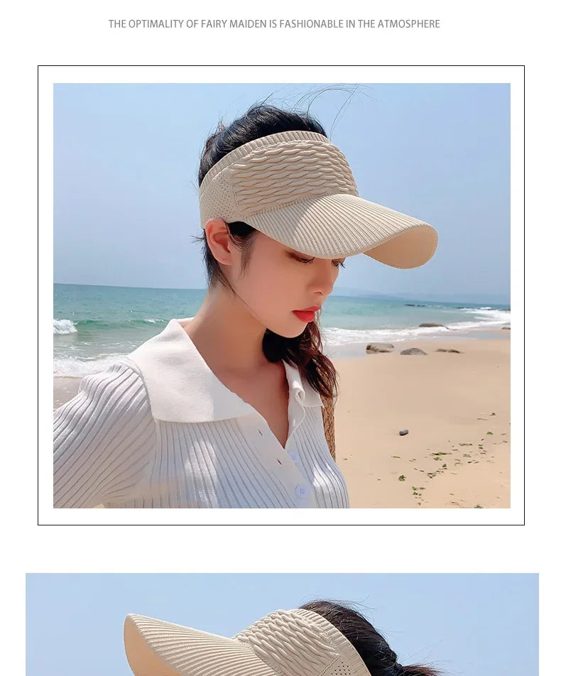 Anti-UV Sun Visor Hat – Breathable Adjustable Open Top Cap for Women & Men | Summer Sports, Golf, Tennis, Beach