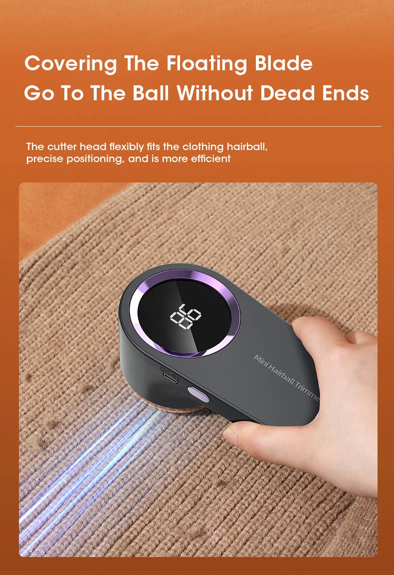 USB Rechargeable LED Electric Lint Remover for Clothes – 8000 RPM Fabric Shaver with Digital Display