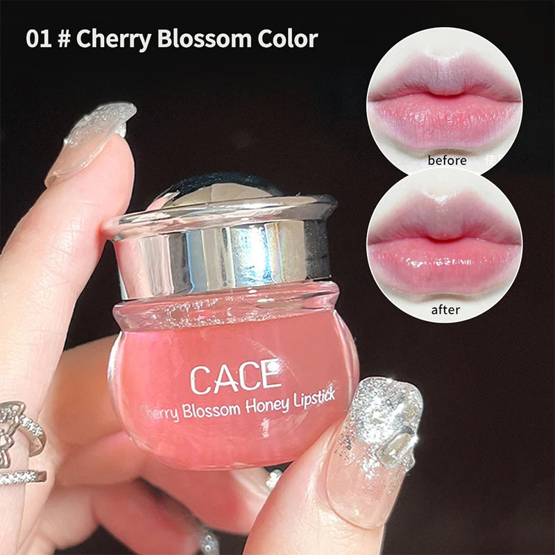 CACE Cherry Blossom Honey Lip Balm – Deep Hydration, Plumping Effect, Non-Sticky Glossy Finish, Nourishing Daily Lip Care (5g)
