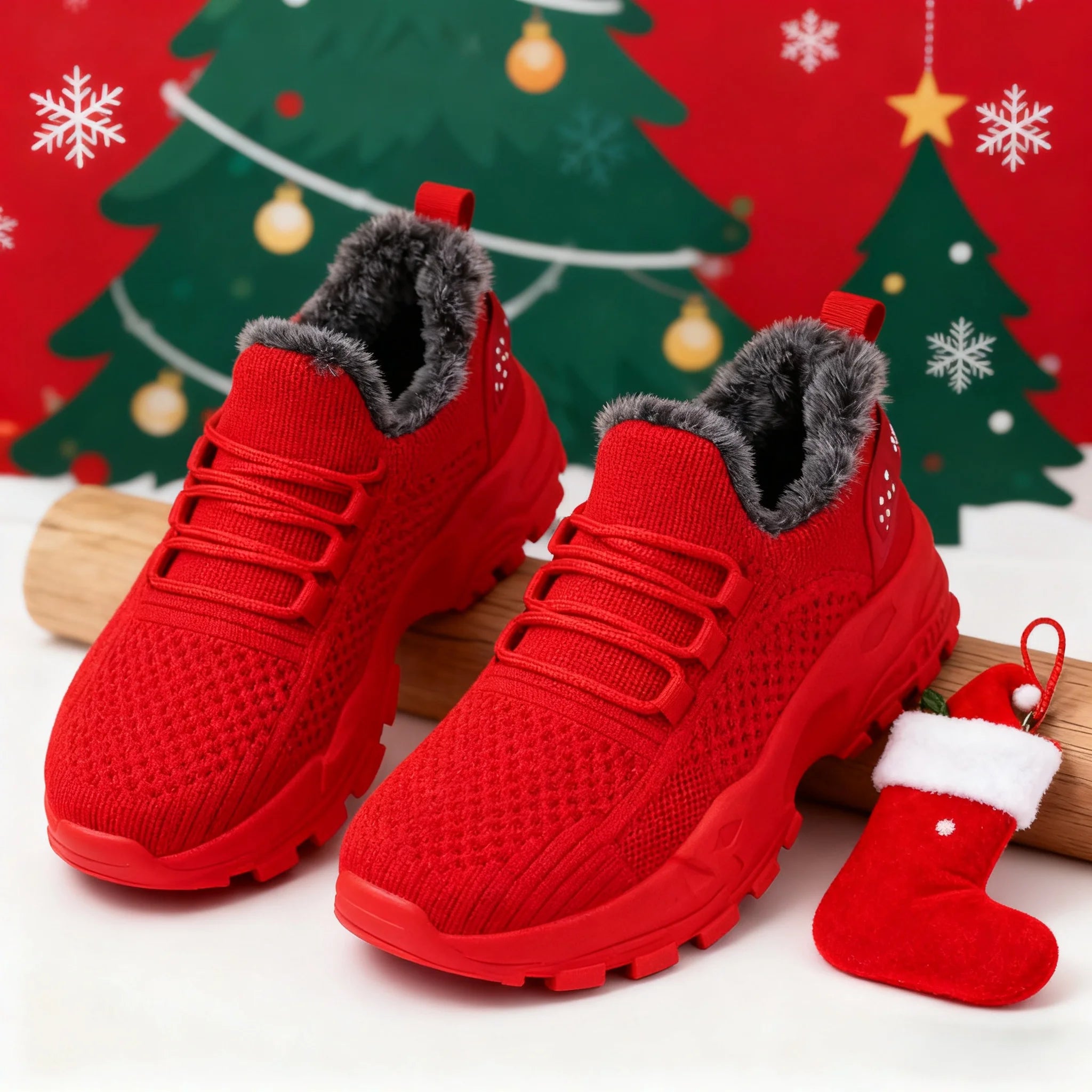 Women’s Winter Warm Non-Slip Sports Shoes – Plush Lined Outdoor Walking Sneakers for Cold Weather Comfort