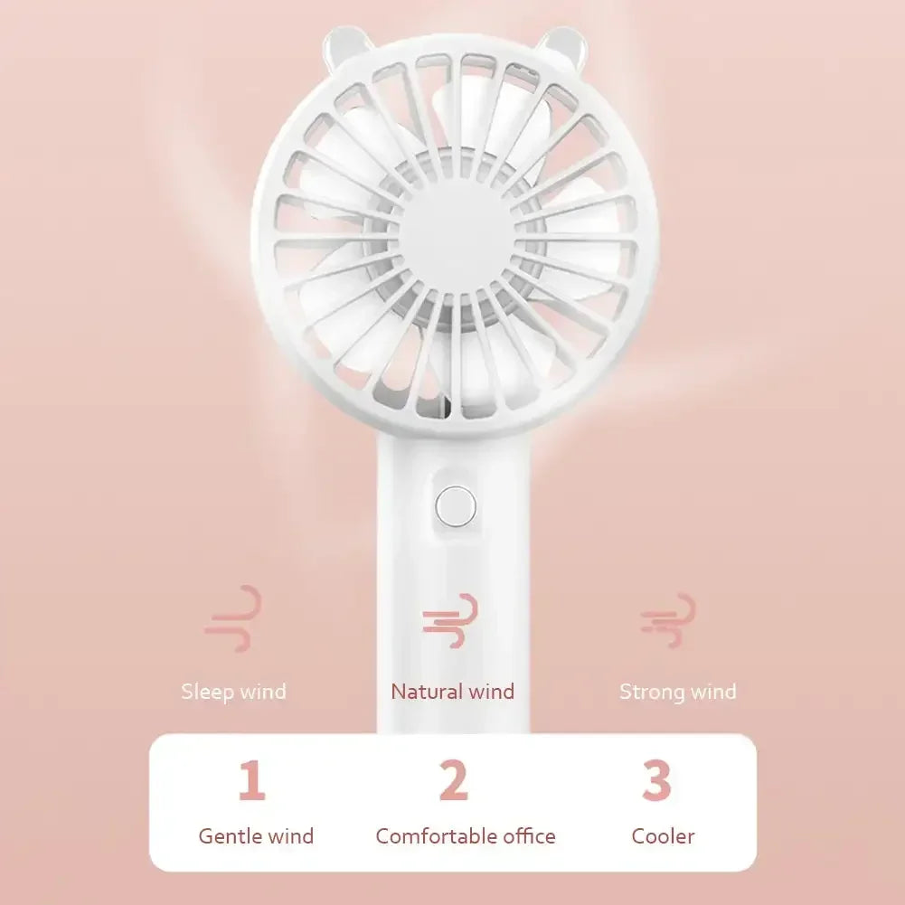 Portable Mini USB Rechargeable Handheld Cooling Fan – Compact Silent Personal Cooler for Travel, Desk & Eyelash Drying