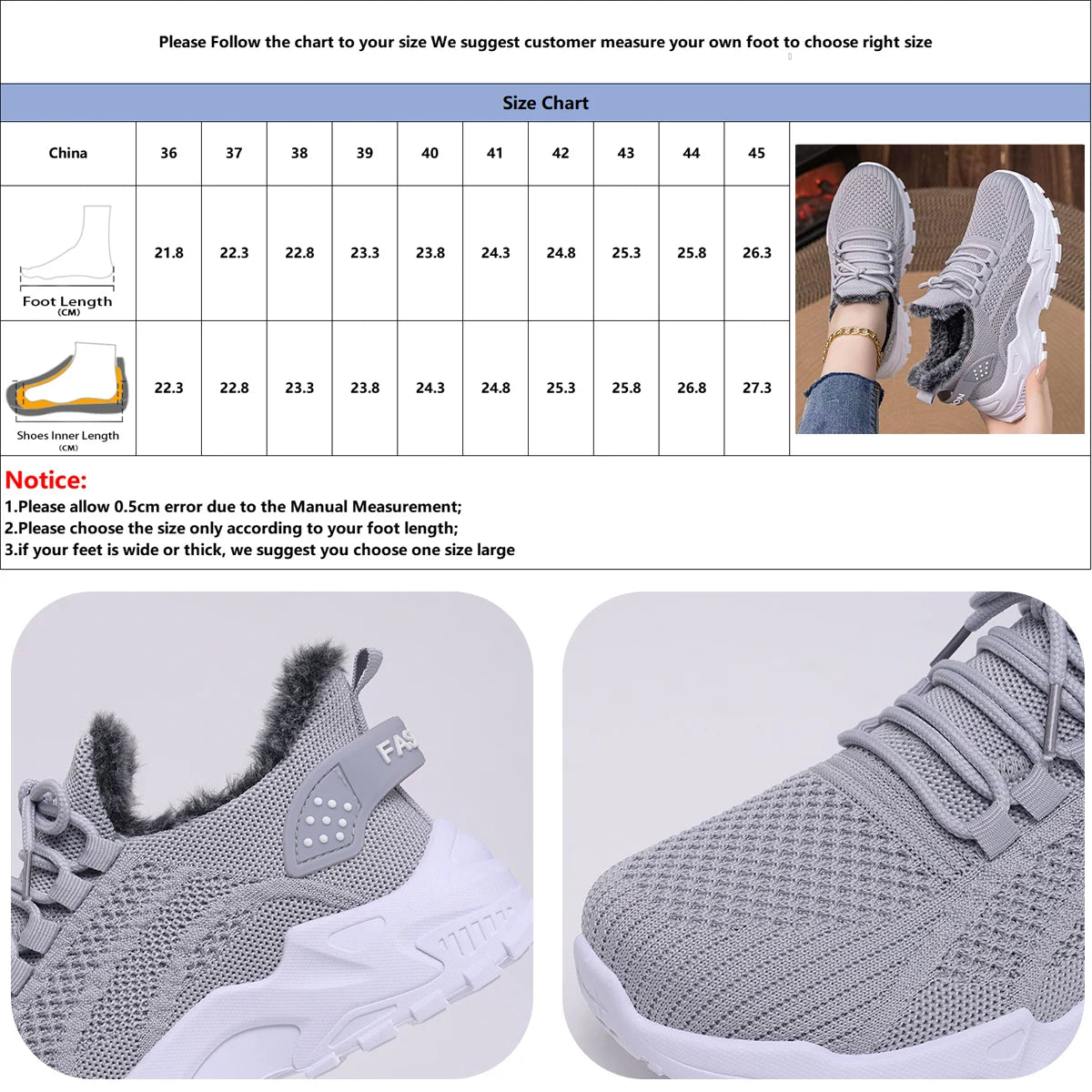 Women’s Winter Warm Non-Slip Sports Shoes – Plush Lined Outdoor Walking Sneakers for Cold Weather Comfort