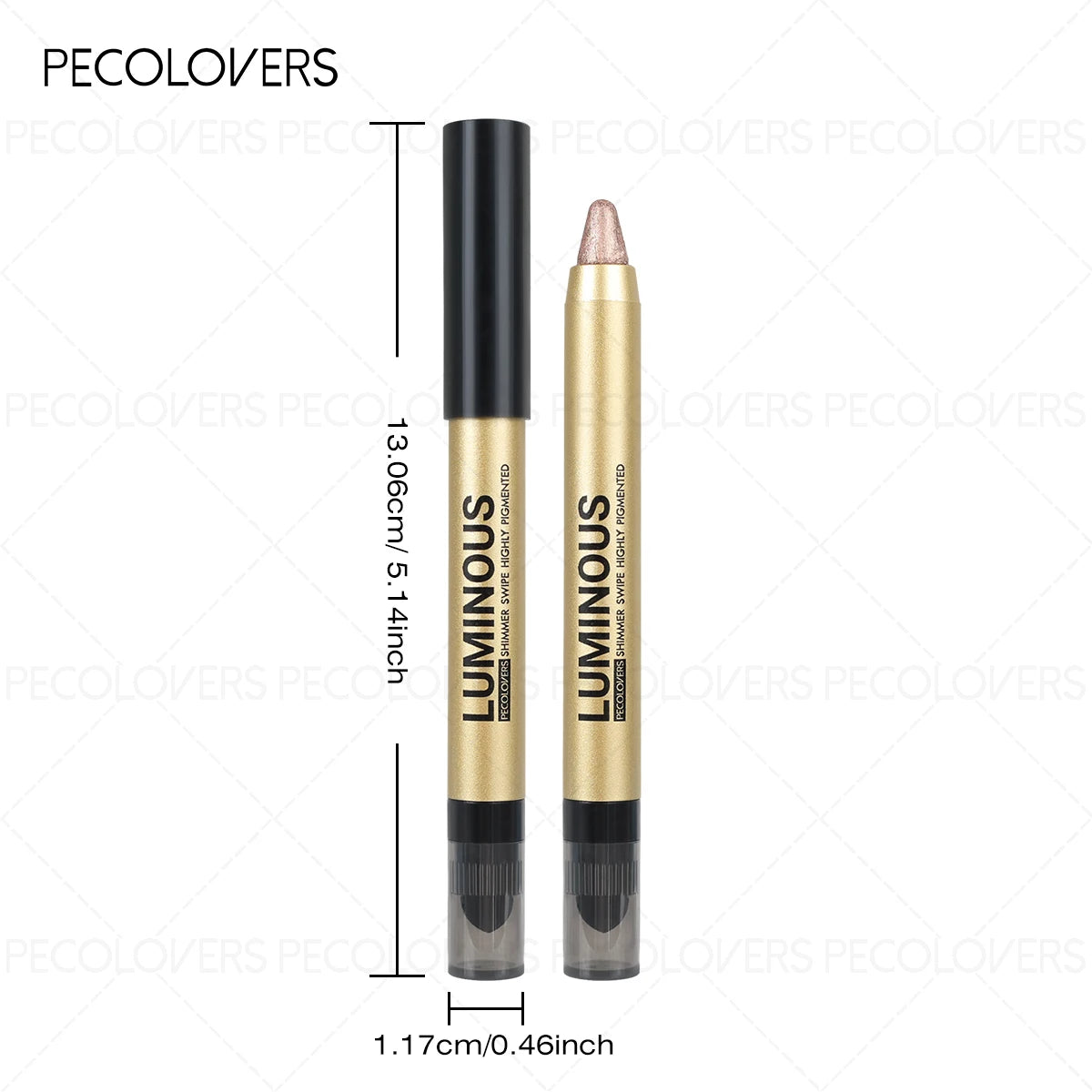 Smudge-Proof Waterproof Dual-Ended Eyeshadow Stick with Sponge Brush – Glitter & Matte Finishes