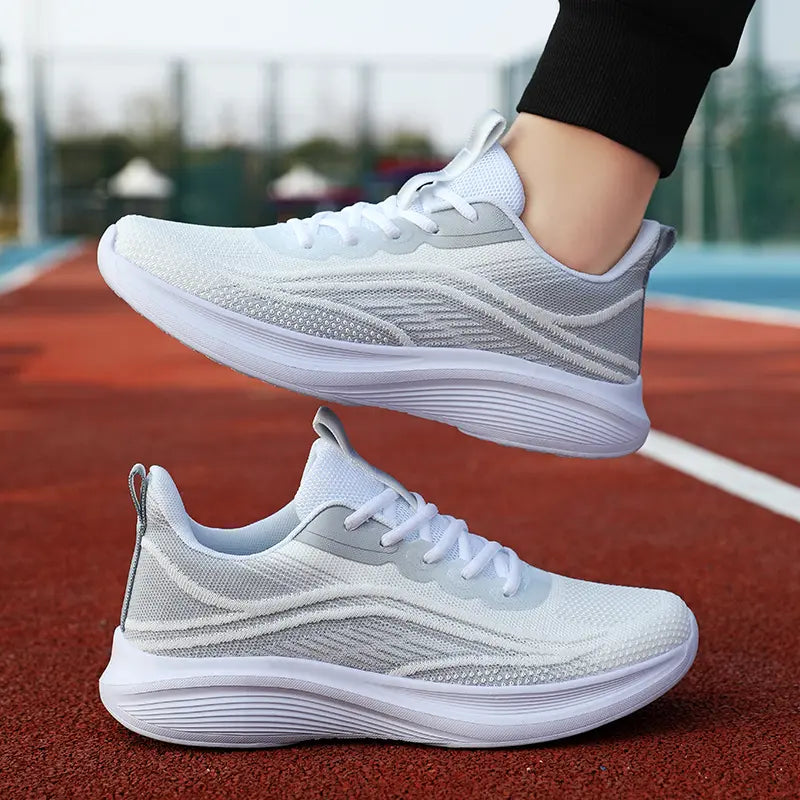 Women’s Breathable Mesh Sneakers – Lightweight Anti-Slip Lace-Up Summer Running & Hiking Athletic Shoes