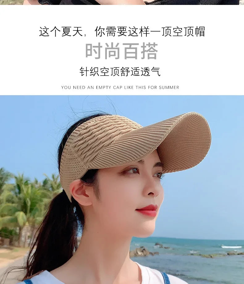 Anti-UV Sun Visor Hat – Breathable Adjustable Open Top Cap for Women & Men | Summer Sports, Golf, Tennis, Beach