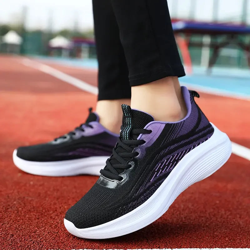 Women’s Breathable Mesh Sneakers – Lightweight Anti-Slip Lace-Up Summer Running & Hiking Athletic Shoes