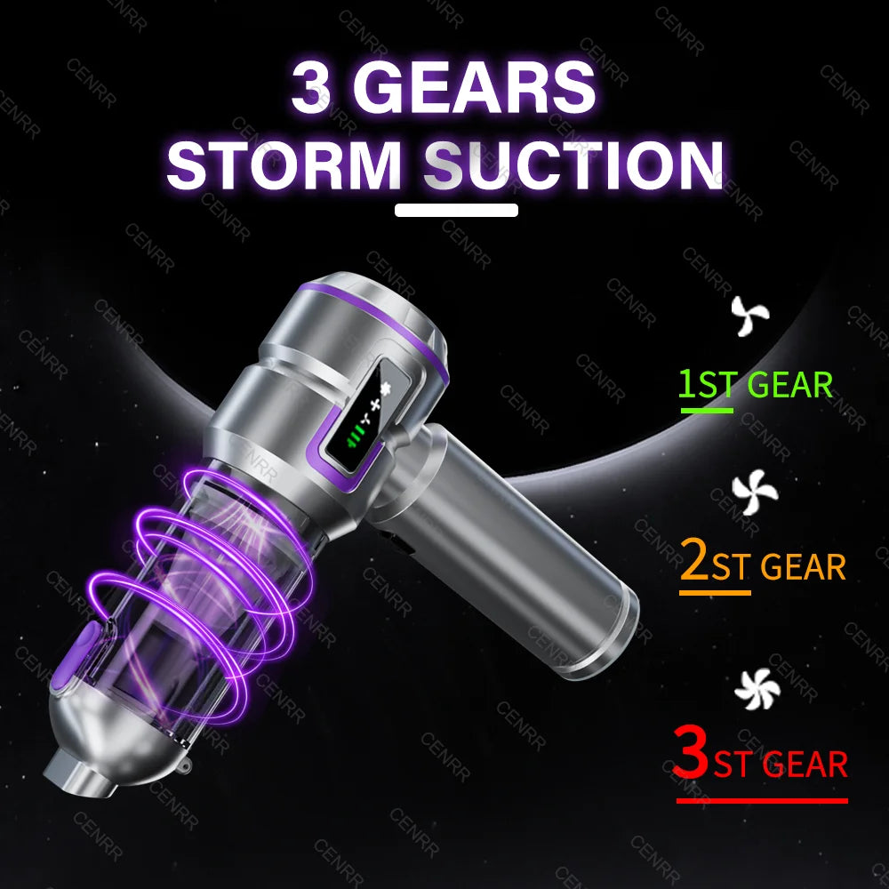 Cordless Mini Car Vacuum Cleaner 998000PA – Portable Handheld Blower for Car & Home Cleaning