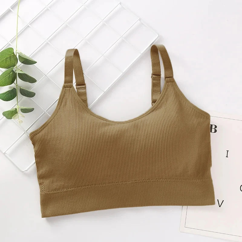 Women’s Seamless Cotton Tube Top Bra – Wire-Free Gathered Comfort Bralette