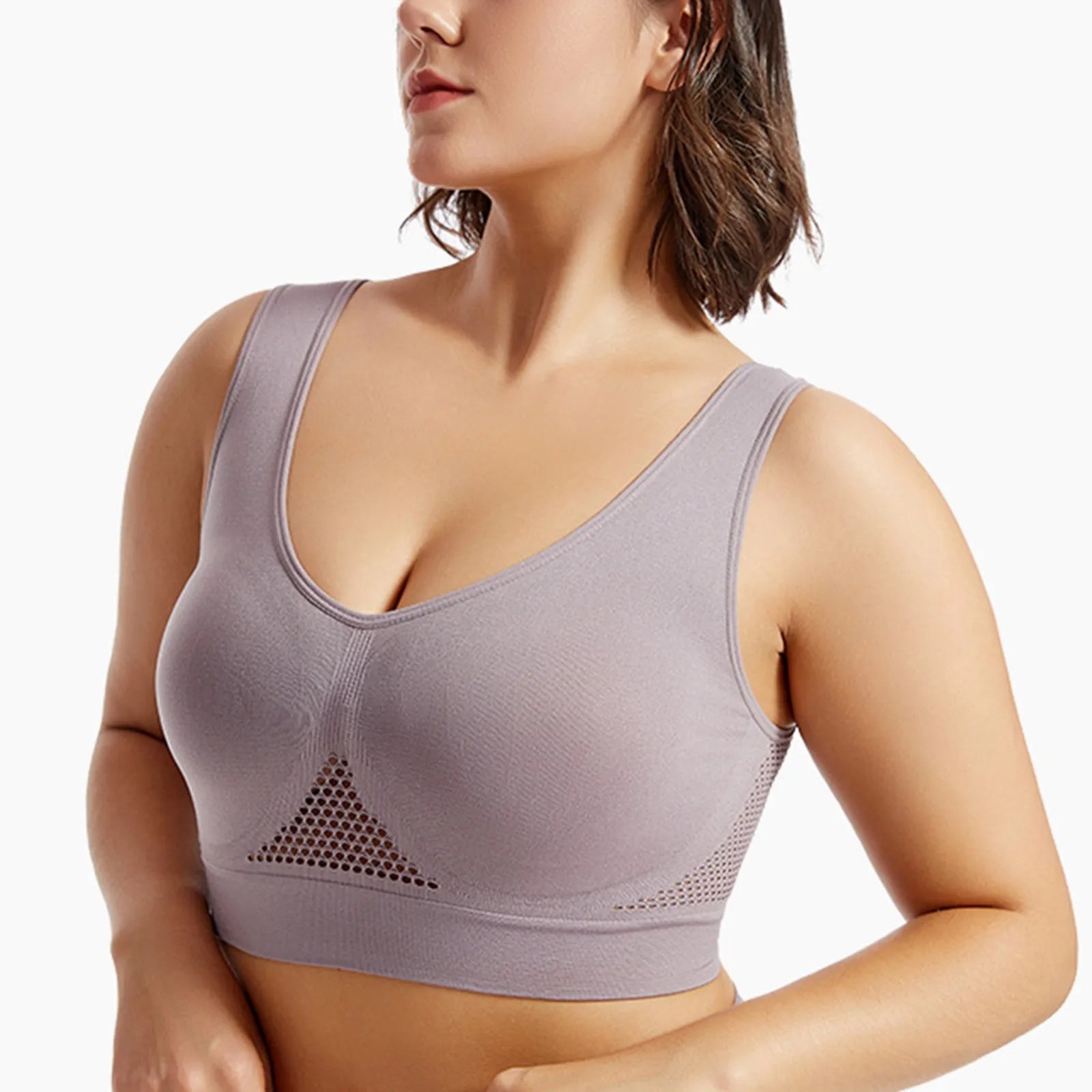 Shockproof Women’s Sports Bra – Breathable Knit Running & Yoga Tank Top, High-Support Anti-Sag Fitness Vest