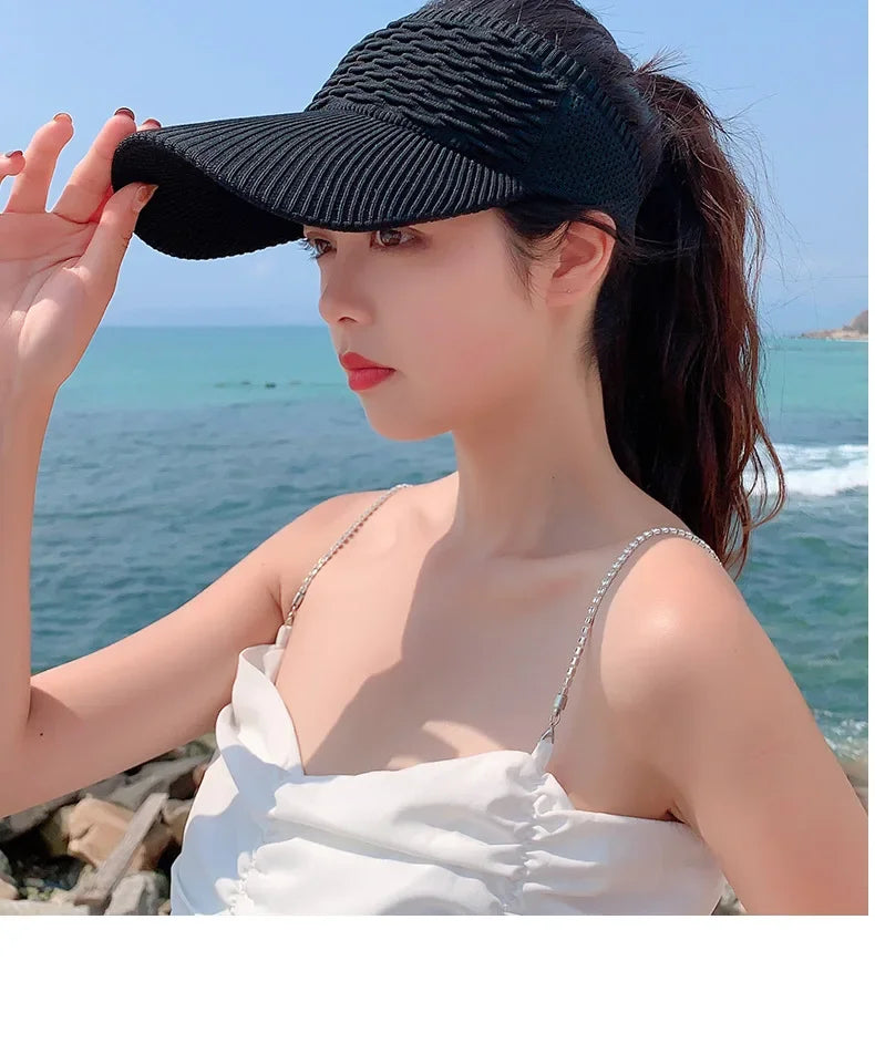 Anti-UV Sun Visor Hat – Breathable Adjustable Open Top Cap for Women & Men | Summer Sports, Golf, Tennis, Beach