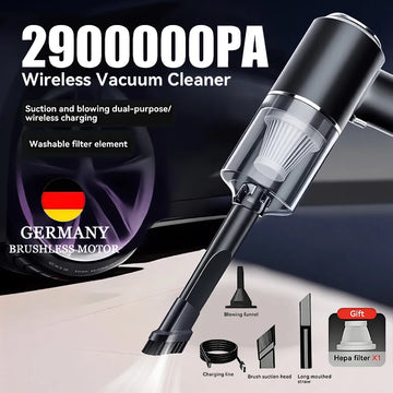 2900000PA 4-in-1 Cordless Car Vacuum Cleaner – USB Rechargeable High-Power Blower & Suction Portable Cleaning Device