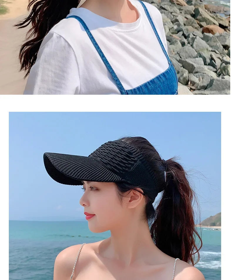 Anti-UV Sun Visor Hat – Breathable Adjustable Open Top Cap for Women & Men | Summer Sports, Golf, Tennis, Beach