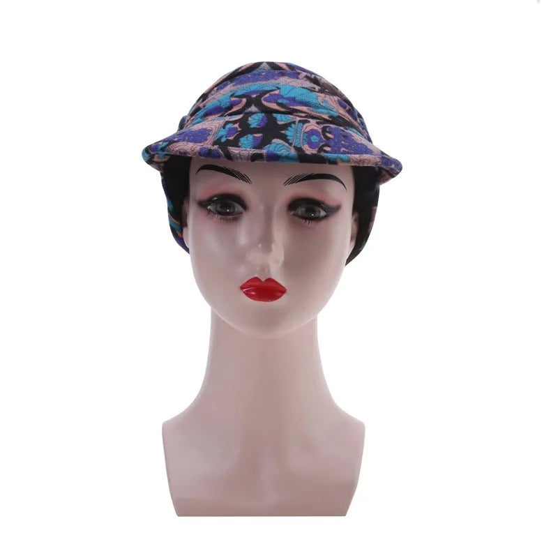Women Autumn Winter Peaked Cap with Earflap – Warm Foldable Floral Print Casual Hat