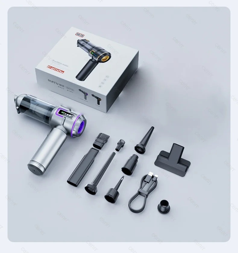 Cordless Mini Car Vacuum Cleaner 998000PA – Portable Handheld Blower for Car & Home Cleaning