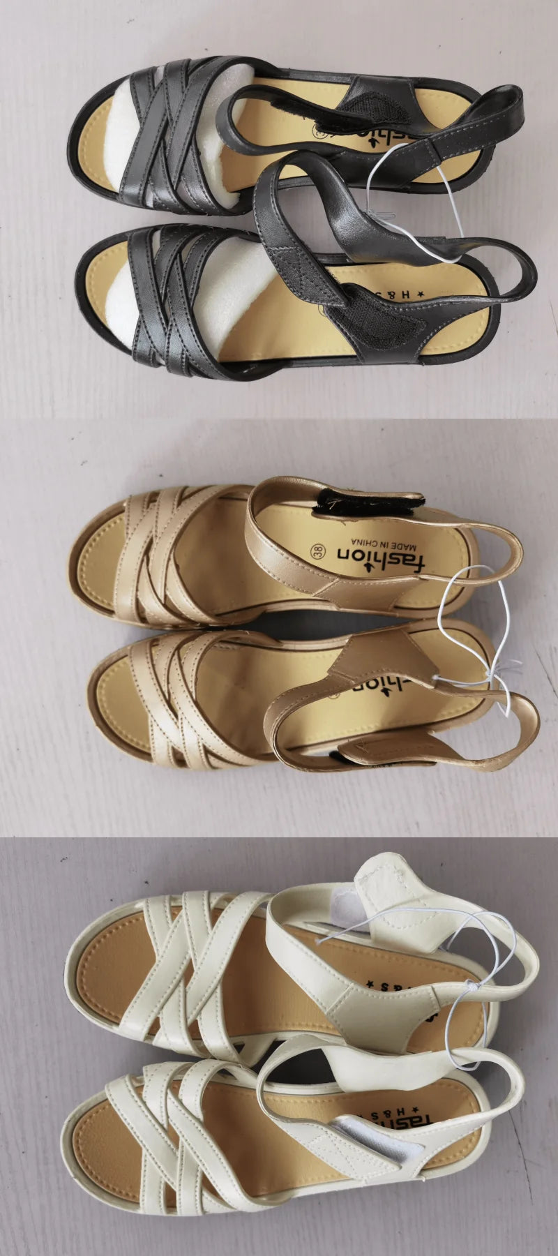 Women’s Non-Slip Wedge Mother Sandals – 4cm Soft Soled Hook & Loop Cross-Strap Casual Summer Comfort Shoes