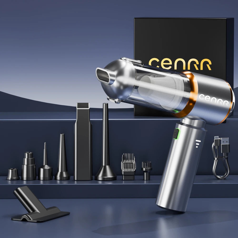 CENRR Mini Car Vacuum Cleaner 998000PA – Portable Handheld Vacuum & Blower for Car and Home Use