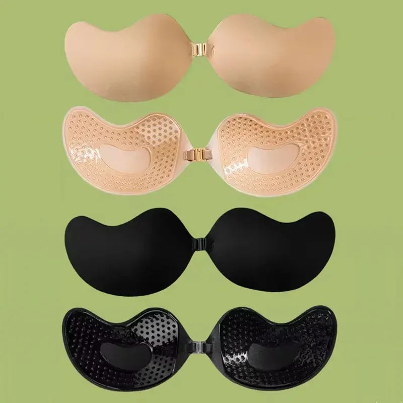 Invisible Silicone Stick-On Push Up Bra – Seamless Strapless Lift Breast Pads, Natural Color Breast Petals for Women (XT-002)