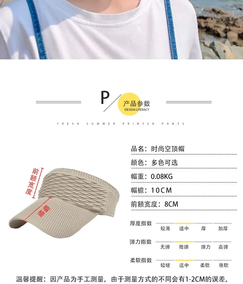 Anti-UV Sun Visor Hat – Breathable Adjustable Open Top Cap for Women & Men | Summer Sports, Golf, Tennis, Beach