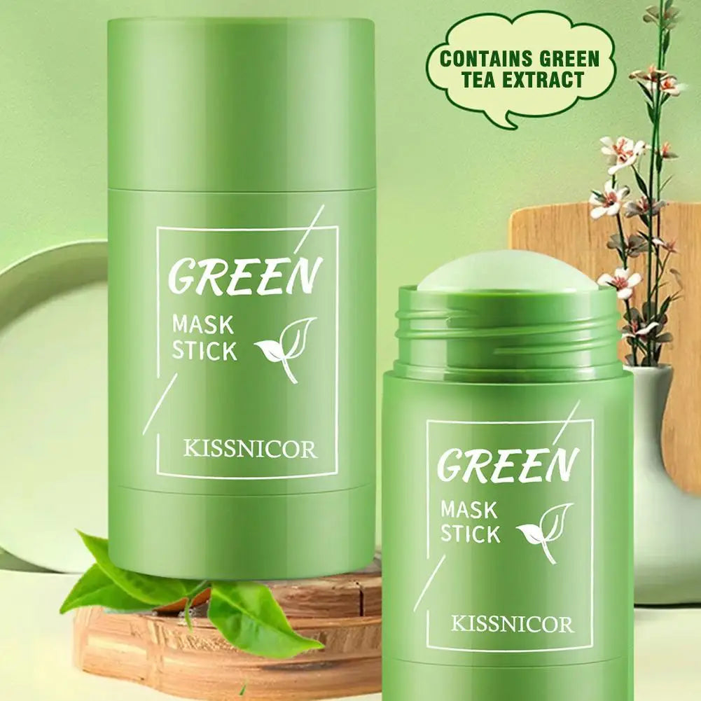Green Tea Facial Clay Mask Stick – Deep Cleansing, Oil Control, Acne Treatment & Pore Minimizing Korean Skincare