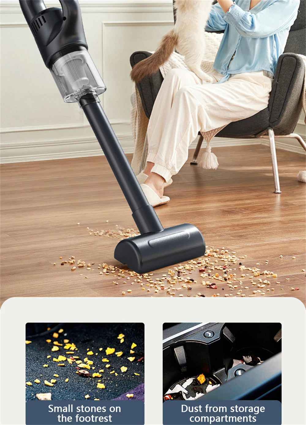 Cordless Handheld Vacuum Cleaner 50000Pa – Rechargeable Portable Mini Vacuum for Home, Car & Pet Hair Cleaning