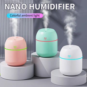 220ML USB Mini Cool Mist Humidifier – Quiet Desktop & Car Aromatherapy Air Humidifier with Auto Shut-Off