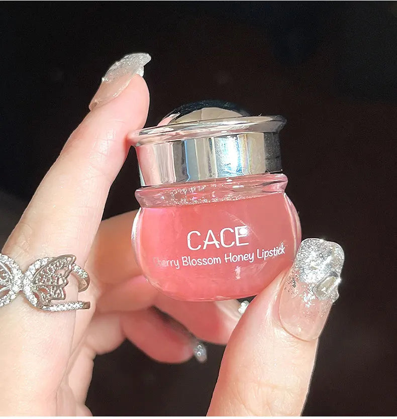 CACE Cherry Blossom Honey Lip Balm – Deep Hydration, Plumping Effect, Non-Sticky Glossy Finish, Nourishing Daily Lip Care (5g)
