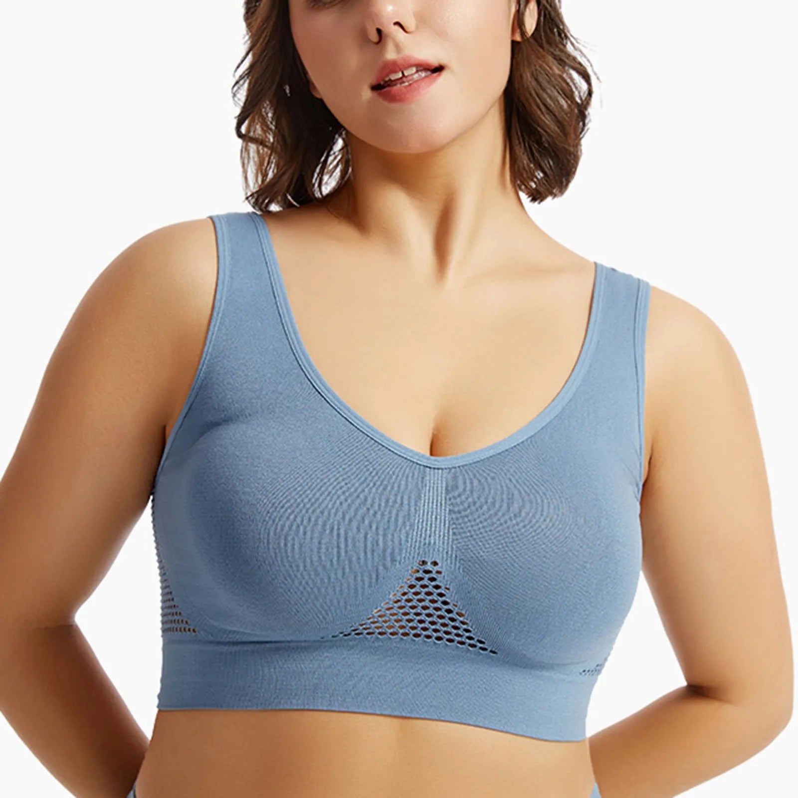 Shockproof Women’s Sports Bra – Breathable Knit Running & Yoga Tank Top, High-Support Anti-Sag Fitness Vest
