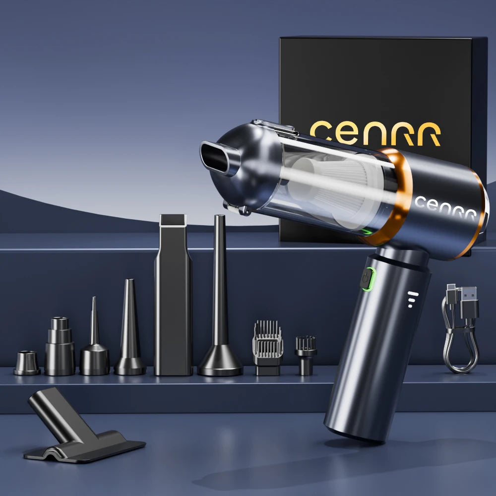 CENRR Mini Car Vacuum Cleaner 998000PA – Portable Handheld Vacuum & Blower for Car and Home Use