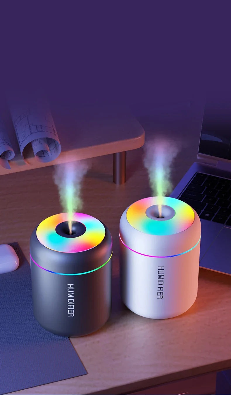 180ml Mini USB Air Humidifier & Essential Oil Diffuser – Portable Aromatherapy Mist Maker with LED Light for Car, Home & Bedroom Air Purification