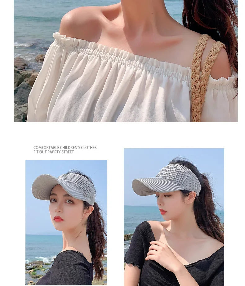 Anti-UV Sun Visor Hat – Breathable Adjustable Open Top Cap for Women & Men | Summer Sports, Golf, Tennis, Beach