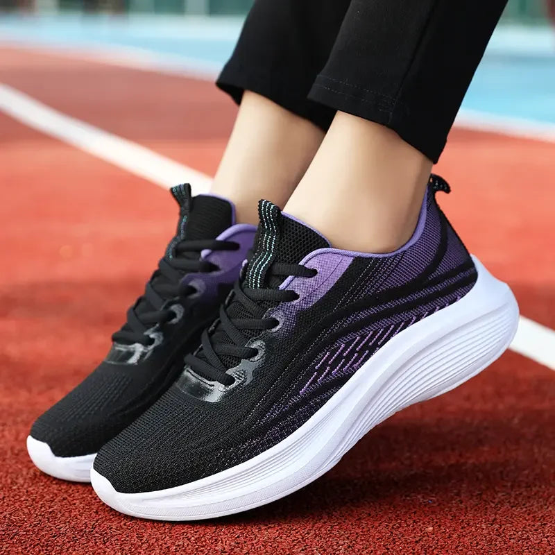 Women’s Breathable Mesh Sneakers – Lightweight Anti-Slip Lace-Up Summer Running & Hiking Athletic Shoes