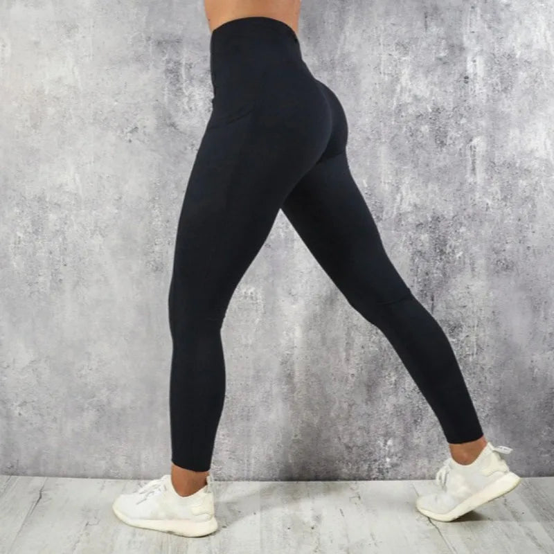 High Waist Yoga Leggings for Women – Butt Lifting Gym & Running Tights with Pocket, Stretchy Ankle-Length Sports Pants