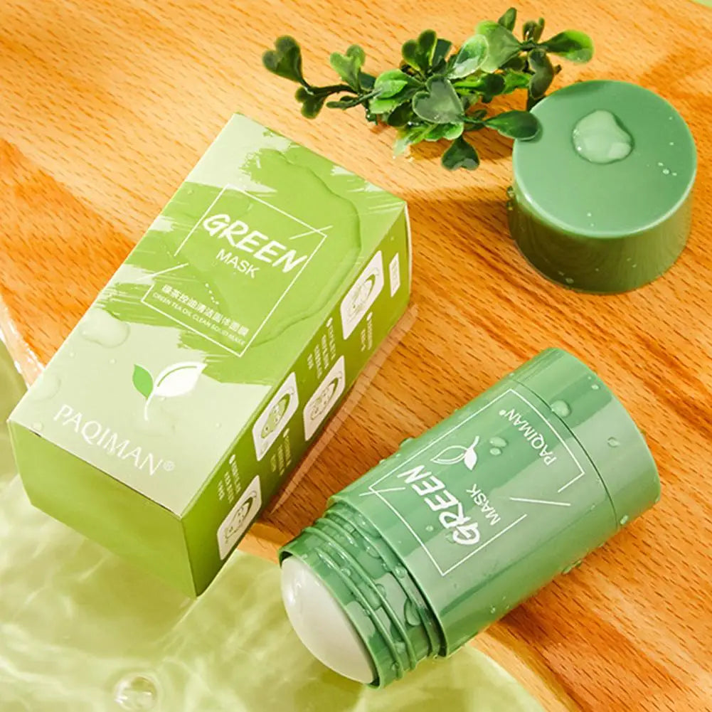 Green Tea Facial Clay Mask Stick – Deep Cleansing, Oil Control, Acne Treatment & Pore Minimizing Korean Skincare