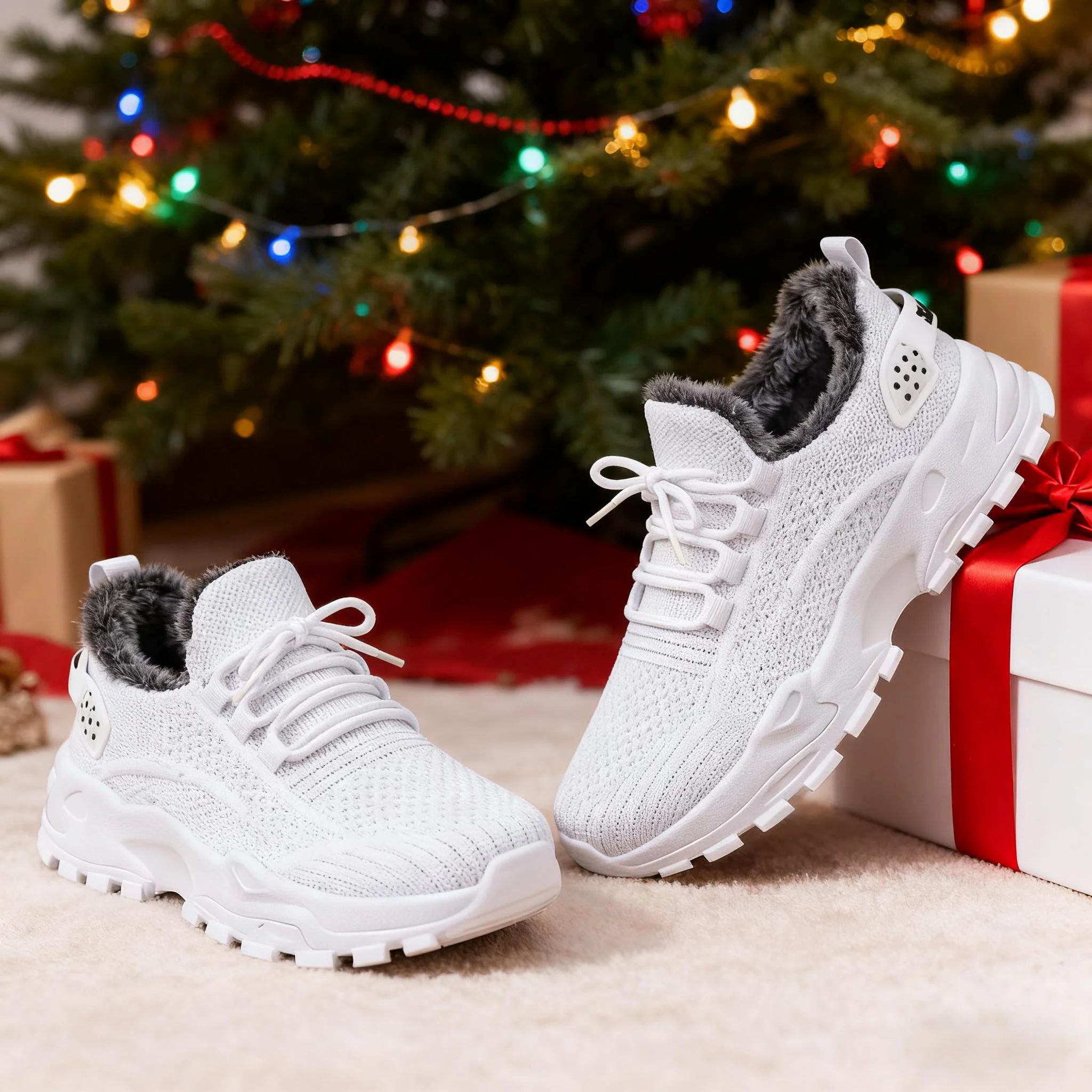 Women’s Winter Warm Non-Slip Sports Shoes – Plush Lined Outdoor Walking Sneakers for Cold Weather Comfort