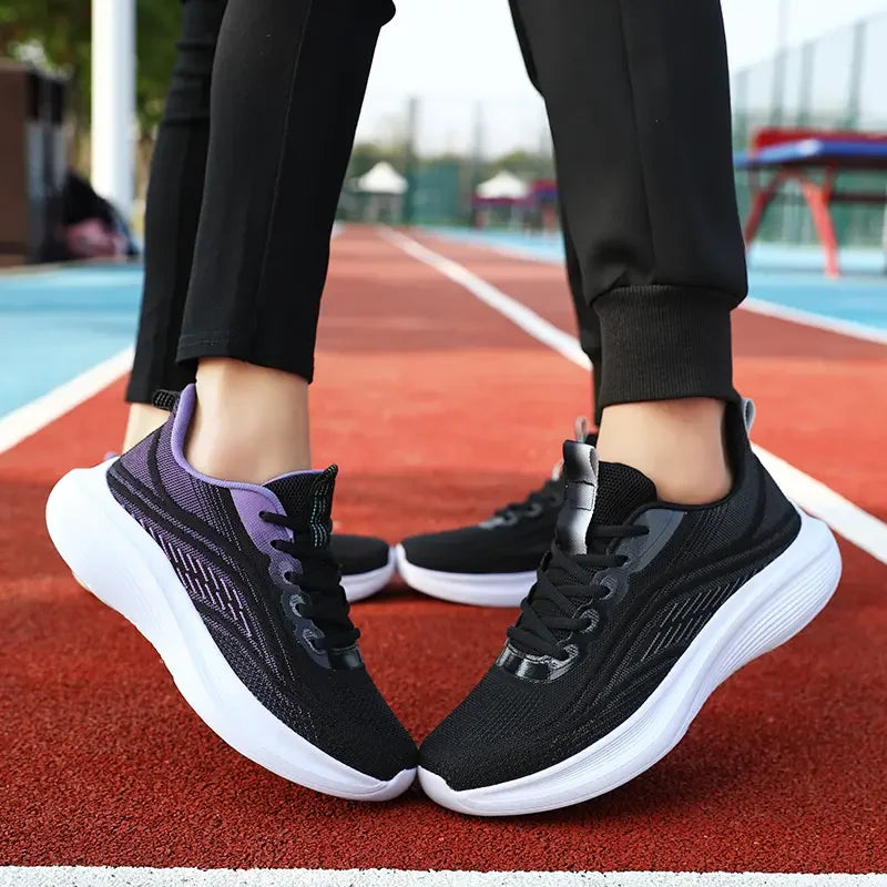 Women’s Breathable Mesh Sneakers – Lightweight Anti-Slip Lace-Up Summer Running & Hiking Athletic Shoes