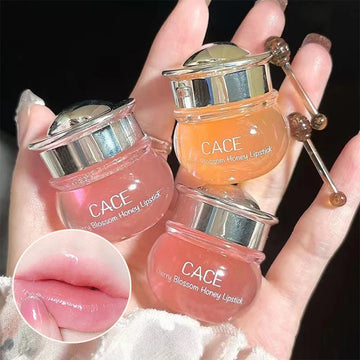 CACE Cherry Blossom Honey Lip Balm – Deep Hydration, Plumping Effect, Non-Sticky Glossy Finish, Nourishing Daily Lip Care (5g)