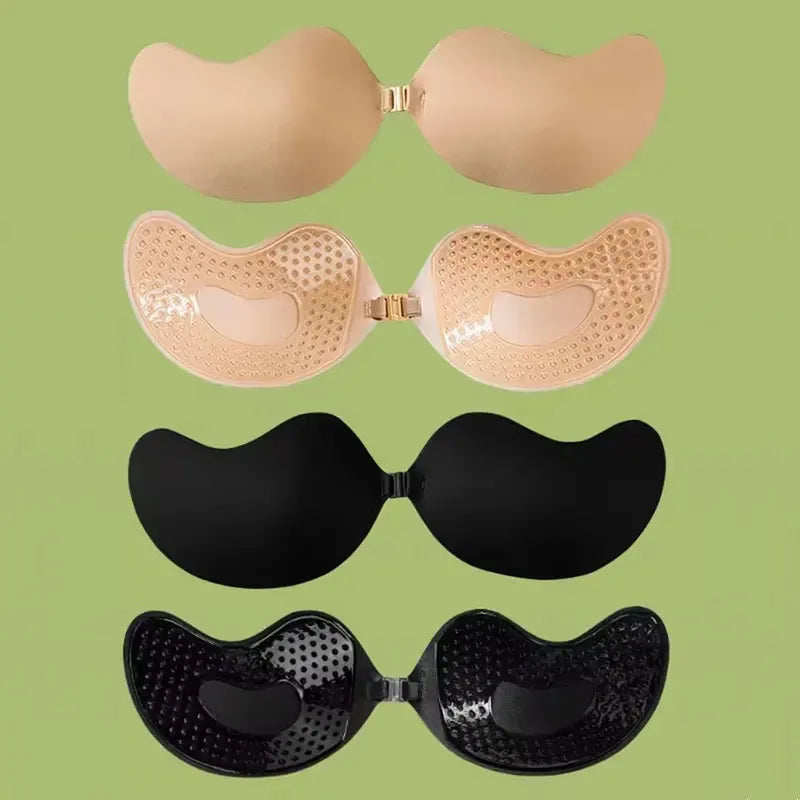 Invisible Silicone Stick-On Push Up Bra – Seamless Strapless Lift Breast Pads, Natural Color Breast Petals for Women (XT-002)