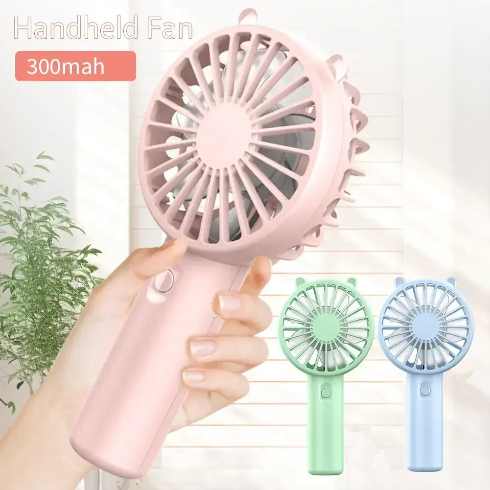 Portable Mini USB Rechargeable Handheld Cooling Fan – Compact Silent Personal Cooler for Travel, Desk & Eyelash Drying