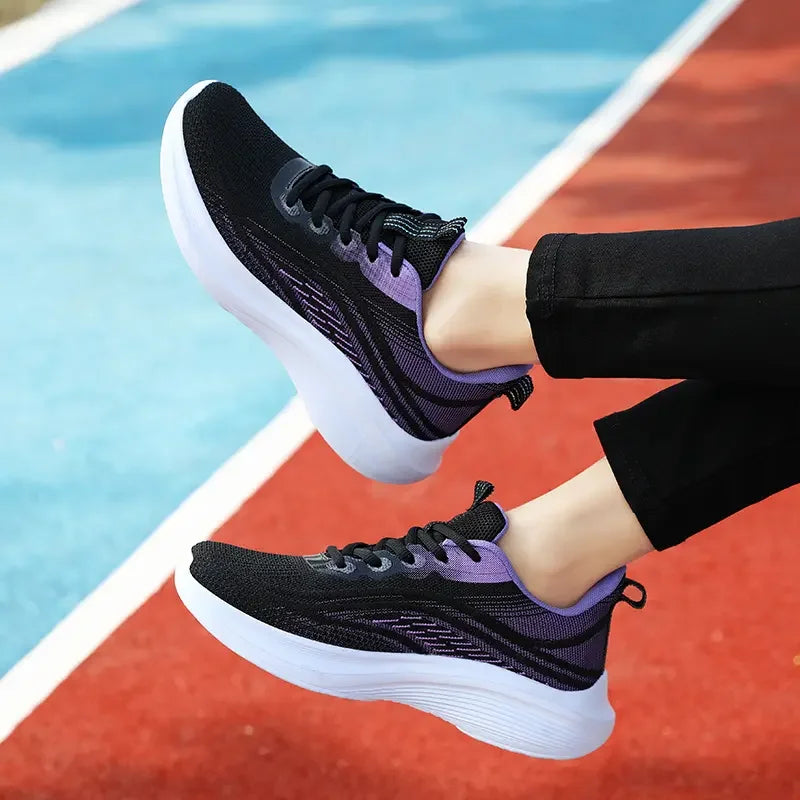 Women’s Breathable Mesh Sneakers – Lightweight Anti-Slip Lace-Up Summer Running & Hiking Athletic Shoes