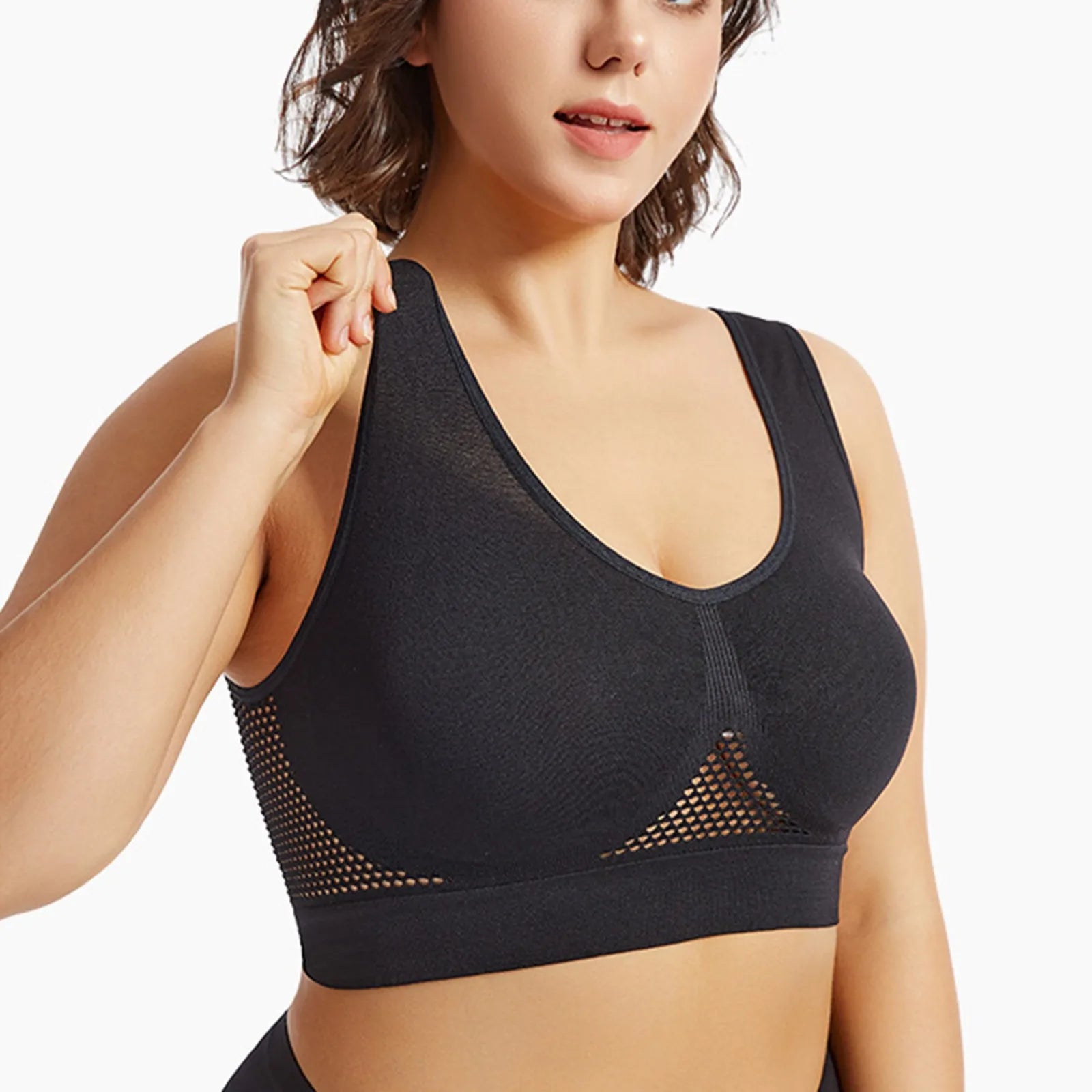 Shockproof Women’s Sports Bra – Breathable Knit Running & Yoga Tank Top, High-Support Anti-Sag Fitness Vest