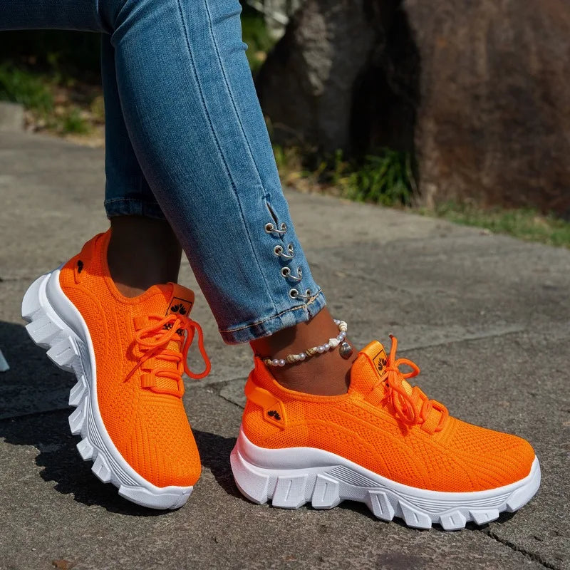 Women’s Lightweight Breathable Mesh Slip-On Walking Shoes – Plus Size Comfort Non-Slip Flat Sole Casual Spring Sneakers