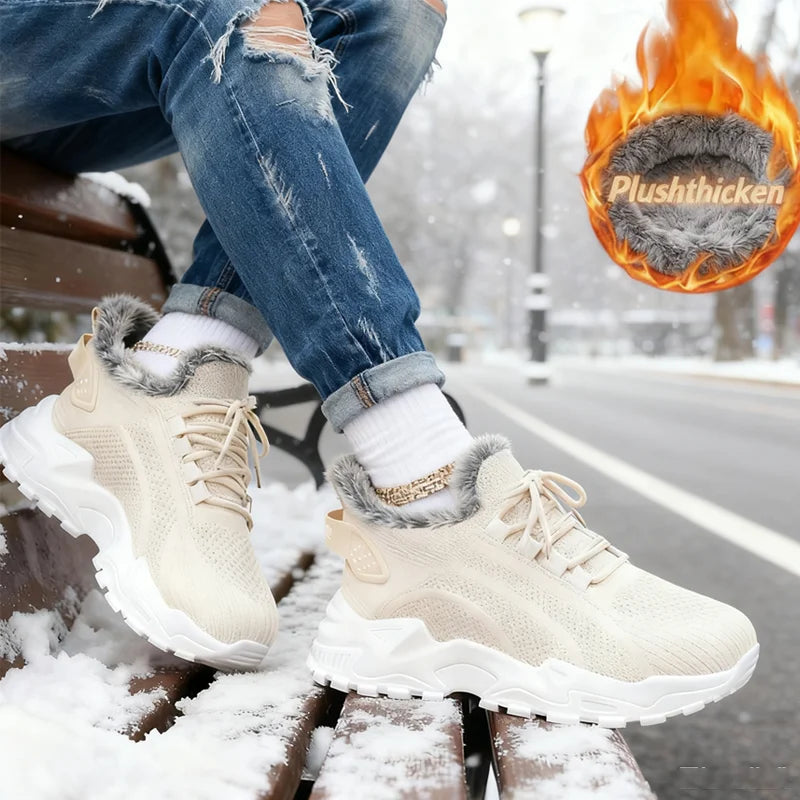 Women’s Winter Warm Non-Slip Sports Shoes – Plush Lined Outdoor Walking Sneakers for Cold Weather Comfort