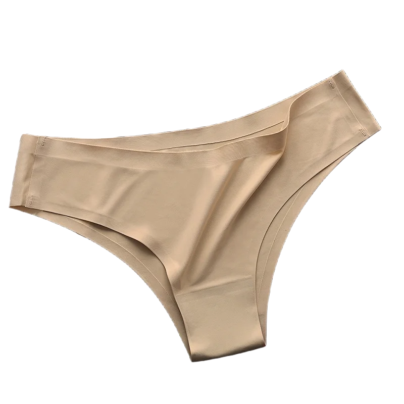 4PCS Seamless Women’s G-String Panties Set – Ultra-Thin Ice Silk Low Waist Invisible Briefs, Soft Breathable Cotton Crotch Underwear