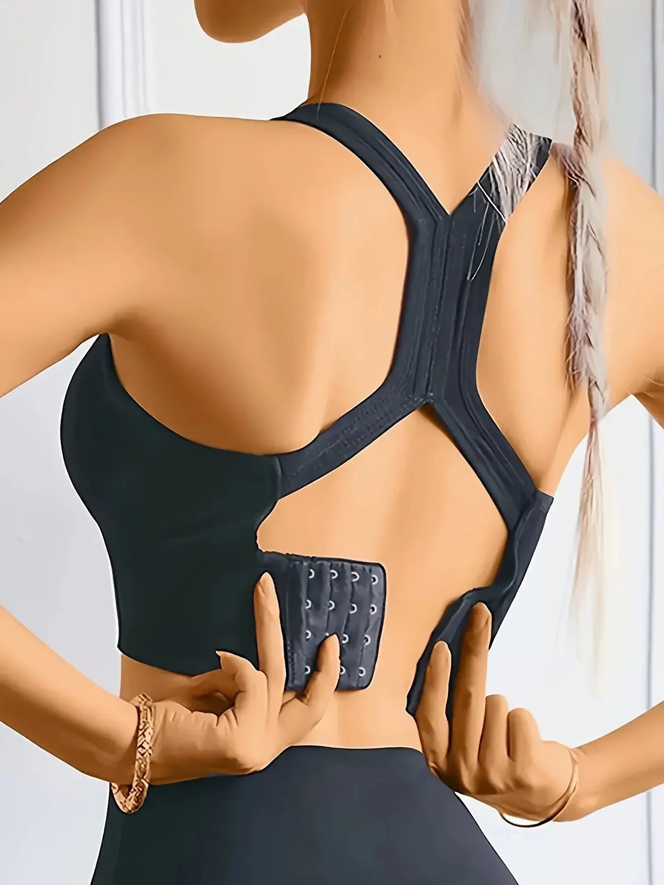 Women’s Seamless Sports Yoga Tank Bra – Push Up Padded Wire-Free Breathable Full Cup Comfort Bra