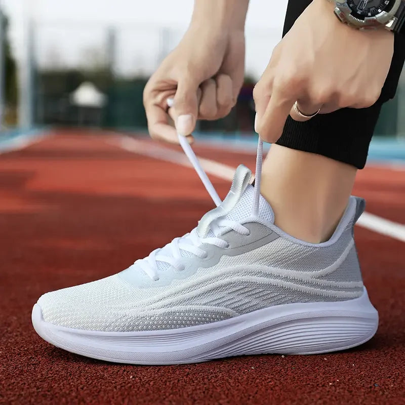 Women’s Breathable Mesh Sneakers – Lightweight Anti-Slip Lace-Up Summer Running & Hiking Athletic Shoes