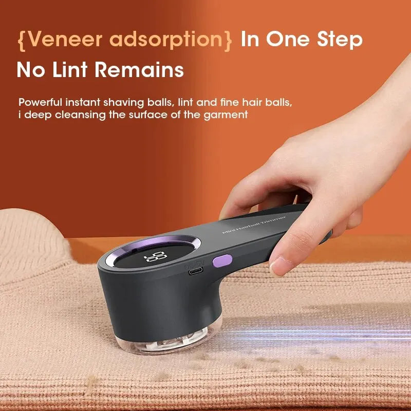 USB Rechargeable LED Electric Lint Remover for Clothes – 8000 RPM Fabric Shaver with Digital Display