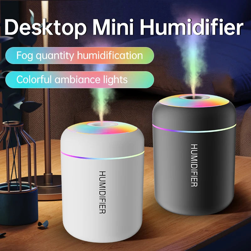 180ml Mini USB Air Humidifier & Essential Oil Diffuser – Portable Aromatherapy Mist Maker with LED Light for Car, Home & Bedroom Air Purification