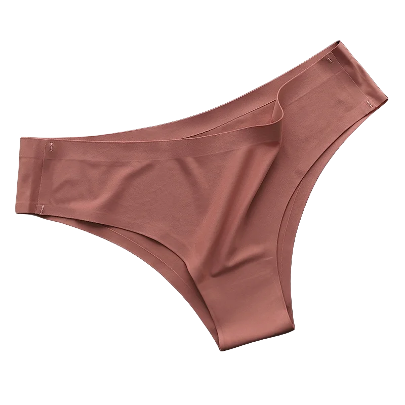 4PCS Seamless Women’s G-String Panties Set – Ultra-Thin Ice Silk Low Waist Invisible Briefs, Soft Breathable Cotton Crotch Underwear